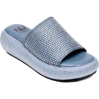 Ninety Union Blingar Slide Sandal in Blue Denim at Nordstrom Rack, Size 5