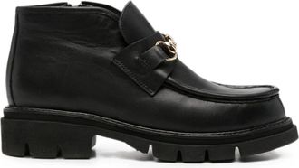 Sergio Moretti Black Leather Metallic Bit Boots