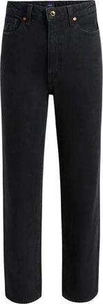 Khaite Hoge zwarte jeans met klassiek ontwerp - Dames - Regular Fit Jeans - Zwart - W30 - Katoen - Jeans