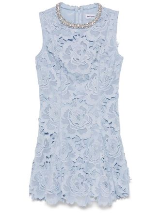 Self Portrait Short Dress With Floral Lace