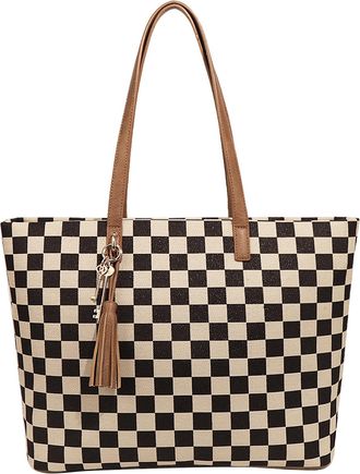 Generic Tote Bag Handbags for Women Hobo Bag Crossbody Handbags Large Capacity Shoulder Bags Checkered Shoulder Bags for Women Ladies Girls School,College,Sho