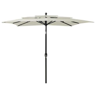 Berkfield Home 3-Tier Parasol with Aluminium Pole Sand 2.5x2.5 m in Beige