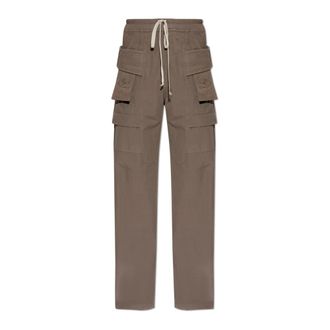Rick Owens Wide Trousers, male, Brown, Size: M Creatch Wide Cargo Drawstring