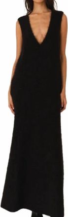 The Garment Roma Plunging Neck Gown In Black