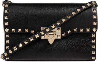 Valentino Garavani Tassen, Dames, Zwart, ONE Size, Leer, Rockstud Small Crossbody Bag