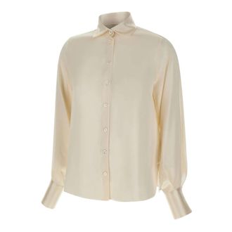 Eleventy Shirts, female, White, Size: XS Silk Shirt