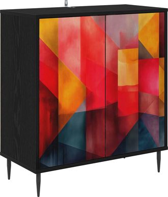 vidaXL Aparador Heesch Roble Negro 69 X 33 X 76 Cm Vidaxl