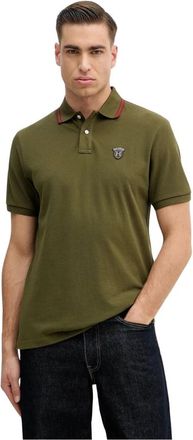 Hackett Tops, Heren, Groen, M, Katoen, Badge Polo Shirt
