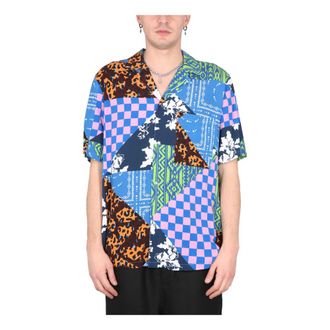Marcelo Burlon Short Sleeve Shirts, male, Multicolor, Size: S Mix & Match Hawaii S/S Shirt