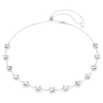 Swarovski Chroma Mixed Cuts, Star, White, Rhodium Plated Necklace