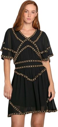 Belle & Bloom Golden Mark Beaded Trim Mini Dress in Black at Nordstrom, Size X-Small Au