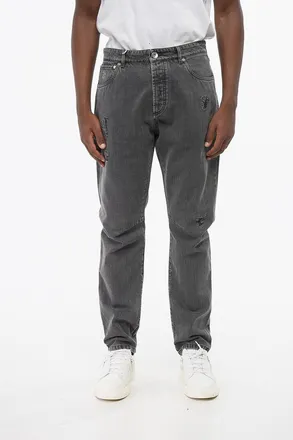 Brunello Cucinelli Stone-Washed Slim-Fit Jeans 16cm Brunello Cucinelli