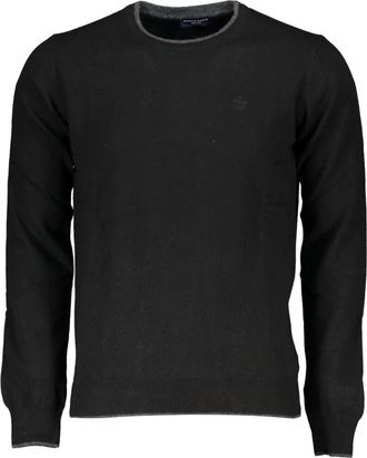 North Sails Zwarte trui met lange mouwen en contrastdetails - Heren - Ronde hals truien - Zwart - 2XL - Truien & Vesten