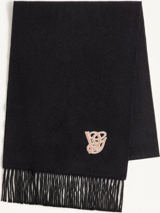 Valentino Garavani Sciarpa Valentino Garavani Con Ricamo In Lana E Cachemire Uomo NERO UNI