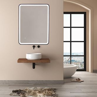 Paco Home Paco Home - Specchio Specchio Per Trucco Con Luce Bagno Illuminazione Indiretta Tipo 10, Rettangolare (60x80 cm)