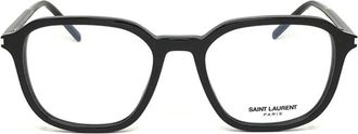 Saint Laurent Geometric Full Rim Eyeglasses - Black