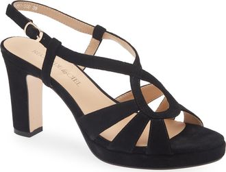 Regarde le ciel Martina Slingback Platform Sandal in Etna Black at Nordstrom, Size 9Us