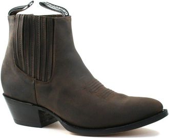 Grinders Unisex Maverick Brown Leather Western Cowboy Dancing Ankle Boots 9