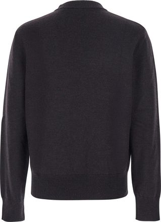 Sunflower Mens Crew Neck Sweater Dark Brown Wool Tops Top
