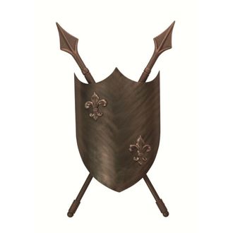Loops Twin Wall Light Coat of Arms Design Unique Burnished Bronze LED GU10 35W