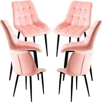 Regalos Miguel Regalos Miguel - Packs Sillas Comedor - Pack 6 Sillas Cade Terciopelo - Rosa