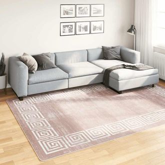 vidaXL Alfombra Lavable Antideslizante Beige 190x300 Cm Vidaxl