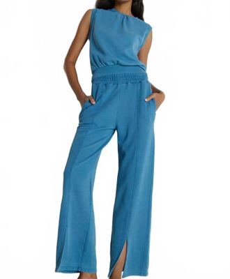 Nation Ltd Lincoln Knit Front Slit Pant In Indigo