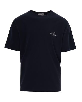 A.P.C. Straight-Cut Dark Navy T-Shirt with Logo Detail