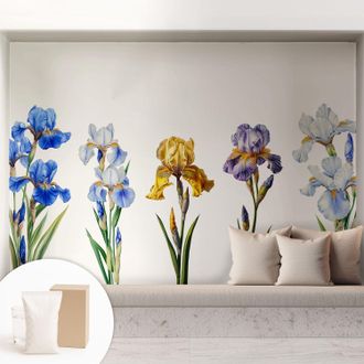 Tulup Carta Da Parati Non Tessuto - Con Colla Gratuita - Con Motivi Moderni - Design Elegante Per Pareti Fiori Di Iris 208x146 Cm