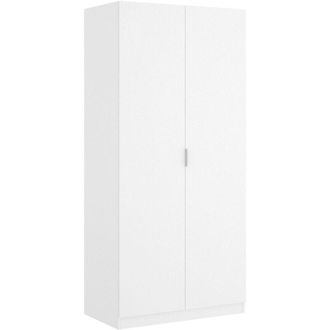 Dmora Armario Giovo, Perchero para dormitorio, Armario con 2 puertas batientes, 81x52h184 cm, Blanco - Dmora