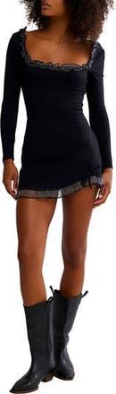 Free People Lucette Minidress in Smoked Black Combo at Nordstrom Rack, Size 10