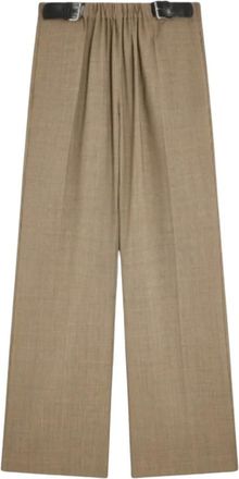 Semicouture Delia Wide Trousers - Trousers - Mujer - Beige - XS