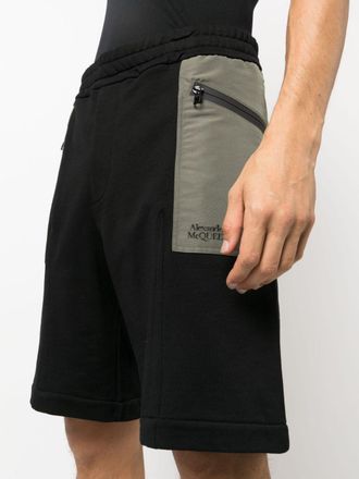 Alexander McQueen Two-Tone Organic Cotton Shorts - Black