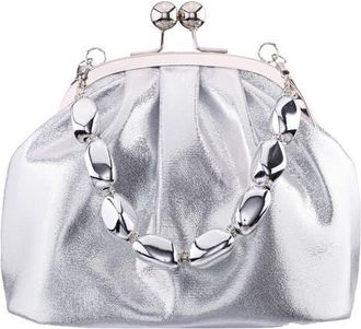 Nina Vespera Frame Clutch in Silver at Nordstrom