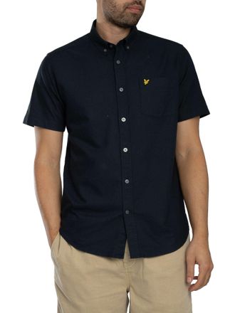 Lyle & Scott Oxford-Shirt Met Korte Mouwen, Blauw