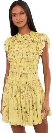 AllSaints Lauren Dress Womens Dress Carmel Pale Yellow : UK 16 (US Womens 12), Modal/Tencel/Viscose