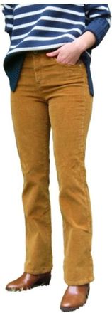 Denim Studio Flare Corduroy Broek - Jeff Model - Dames - Straight fit broeken - Geel - W25 - Katoen - Broeken