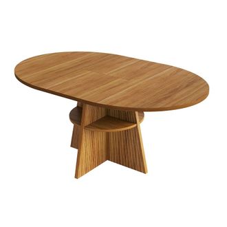 Urban Meuble Mesa de comedor extensible redonda efecto madera 110-150 cm