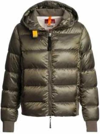 Parajumpers Korte Olijfgrijze Mariah Hoodie Jas - Dames - Gewatteerde jassen - Groen - S - Leer - Jassen