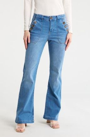 Sanctuary The Sailor High Waist Bootcut Jeans in Seaglass Blue at Nordstrom Rack, Size 25