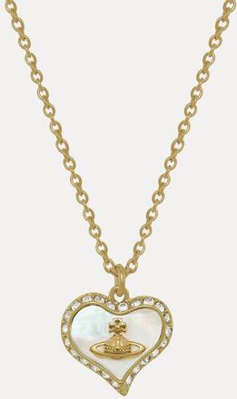 Vivienne Westwood Petra Pendant Necklace Goldwhitepearl-tint-mop-whitecrystal Brass Women