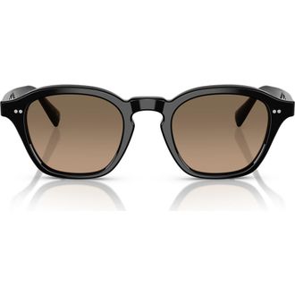 Oliver Peoples 48mm Small Polarized Square Sunglasses in Black/sandstone at Nordstrom