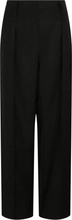 Ferragamo Womens High-Waisted Wide-Leg Trousers In Black