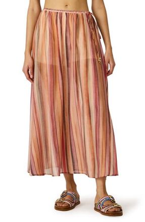 Steve Madden Shilloh Stripe Midi Skirt in Stripe Multi at Nordstrom, Size X-Small