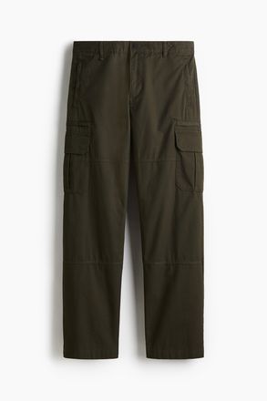H&M Cargohose aus Twill in Regular Fit - Khakigr&uuml;n