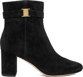 Lauren Ralph Lauren 70mm Kellie ankle boots - women - Suede/Leather/Leather - 6 - Black