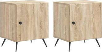 vidaXL Armario De Noche 2 Uds. Roble Sonoma 43 X 34,5 X 50 Cm Vidaxl