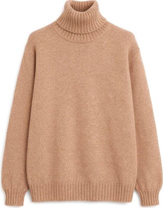 Fortela Shetland Turtleneck Sweater in Dark Beige at Nordstrom, Size 42