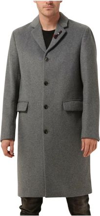 Scotch & Soda Klassieke wollen overjas in grijs - Heren - Mantel - Grijs - S - Wol - Jassen