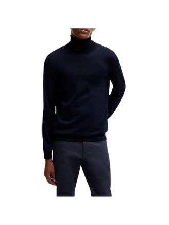 HUGO BOSS Pull Mens Musso P - Blue Cotton - Size Medium